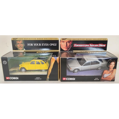 85 - Eight boxed Corgi James Bond Definitive Collection figures comprising of Lotus Esprit 65002, BMW 750... 