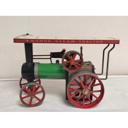 42 - Vintage Mamod TE1A steam traction engine with tin plate canopy