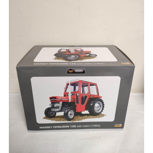 67 - Universal Hobbies boxed 1:16 scale model 1965 Massey Ferguson 135 tractor with cabin. UH2697