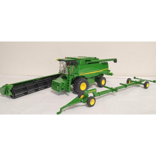 70 - Siku Farmer 4254 1:32 John Deere T670i combine harvester set with trailer and reaper (3) 