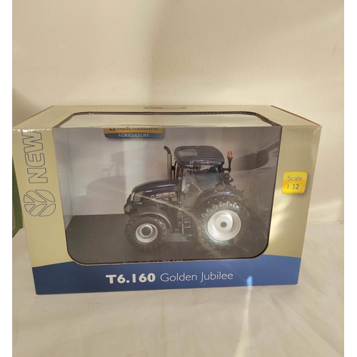 75 - Three Universal Hobbies boxed model tractors and implements to include a 1:32 scale New Holland T6.1... 