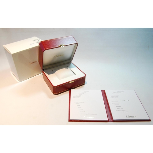 127 - Cartier 18ct gold Tank wristwatch, quartz, with date, 460442WX 2441, on strap with Cartier 18ct gold... 
