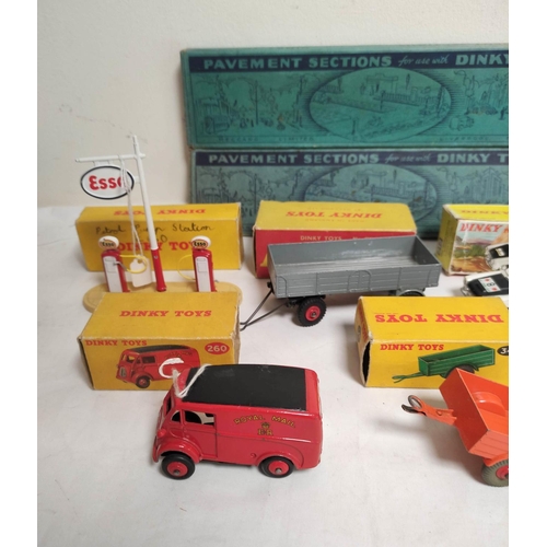 24 - Collection of vintage model toys to include eight boxed Dinky vehicles such as a Dinky Flat Truck 43... 