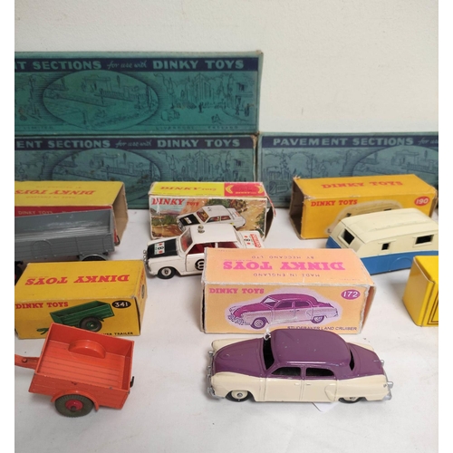 24 - Collection of vintage model toys to include eight boxed Dinky vehicles such as a Dinky Flat Truck 43... 