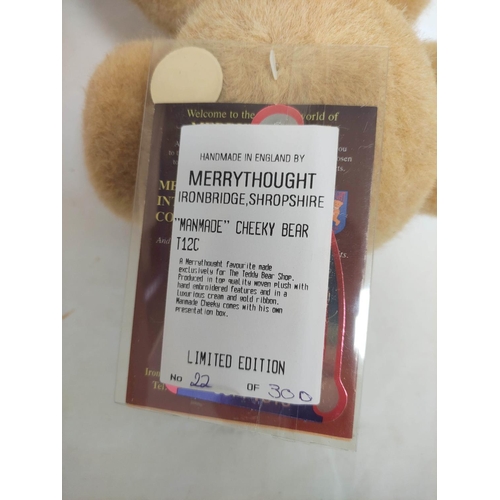 50 - Vintage 1998 boxed limited edition 022/300 Merrythought Cheeky Bear T12C