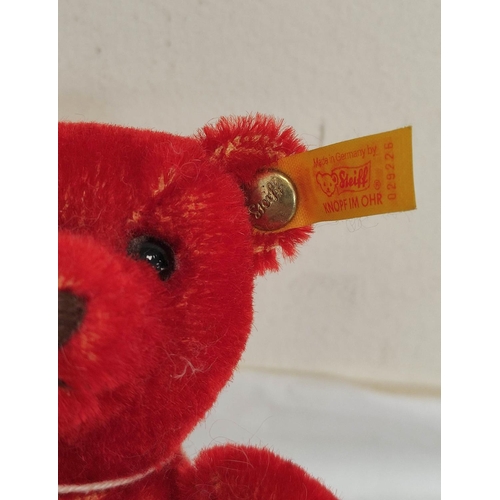 51 - Vintage boxed limited edition 212/1000 red miniature Steiff teddy bear modeled after an earlier exam... 