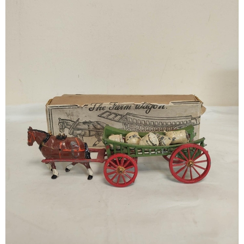 27 - Collection of 1940s/1950s childrens toys to include a boxed Charbens farm wagon and horse in play wo... 