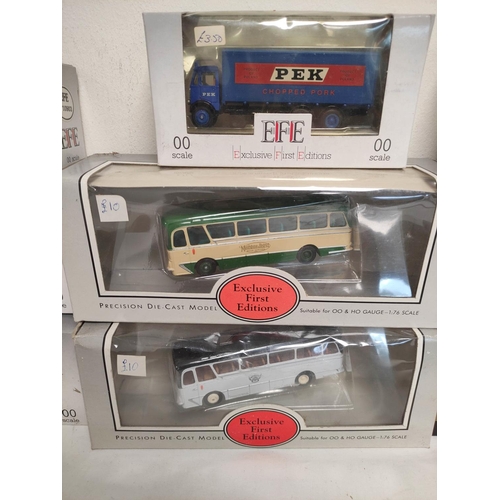 76 - Twelve vintage boxed model vehicles by Exclusive First Editons mostly 1:76 & 00 scale to include... 