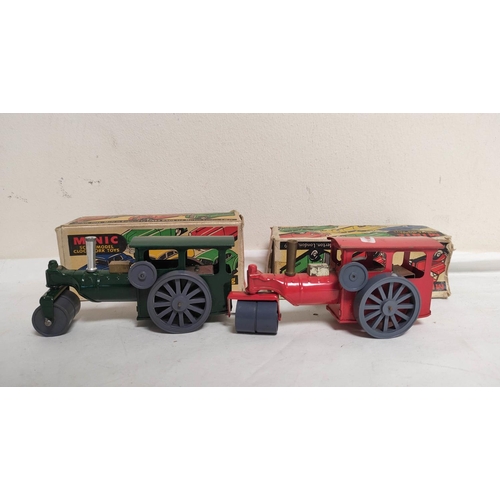 20 - Quantity of clockwork Tri-ang Minic model cars to include two steam rollers, two delivery vans, Vaux... 