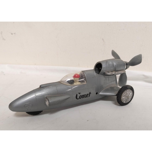 35 - Lot to include an MIC Comet battery powered propeller car, three miniature boxed vehicles, various l... 