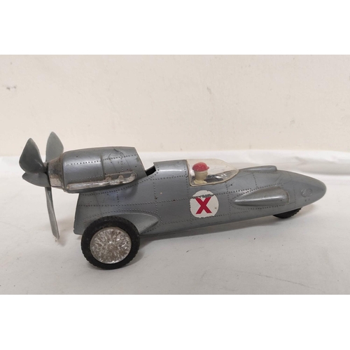 35 - Lot to include an MIC Comet battery powered propeller car, three miniature boxed vehicles, various l... 