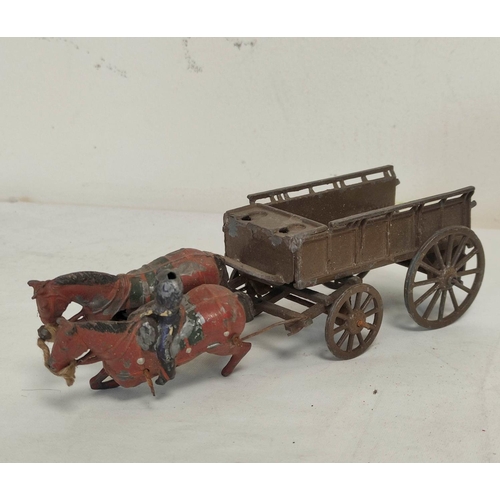 8 - Collection of vintage tin plate toys in poor condition to include two Hornby Meccano stations, a Bri... 