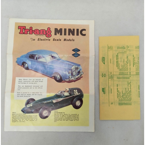 22 - Tri-ang 1/20 scale Electric 2.4 Litre Jaguar in sky blue paint. Original box present but bashed and ... 