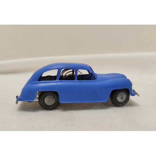 18 - Tri-ang Minic Standard Vanguard clockwork car with blue plastic body. Complete with original box and... 