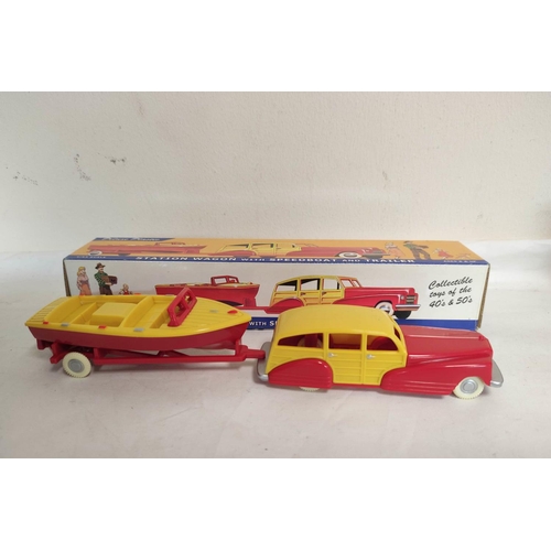 37 - Collection of ten vintage model toys by Dimestore Dreams USA to include Station Wagon with Speedboat... 