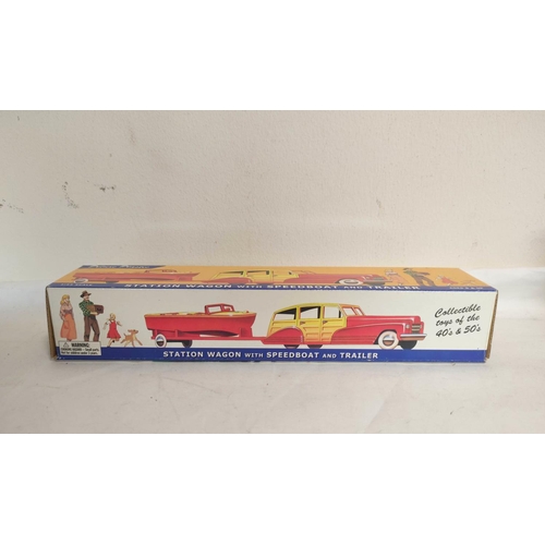 37 - Collection of ten vintage model toys by Dimestore Dreams USA to include Station Wagon with Speedboat... 