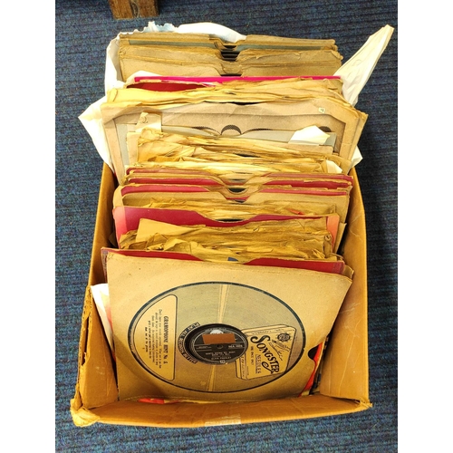 588 - Quantity of 78rpm singles dating from the 1930s-50s to include Elvis Presley on blue HMV label, Rick... 