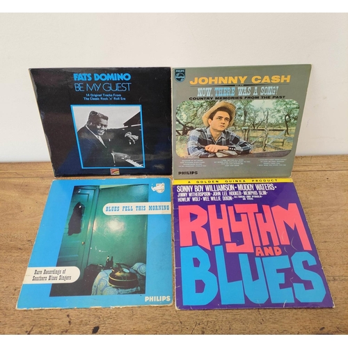 590 - Blues & country Lps to include a first pressing of Johnny cash's Now There Was a Song on black P... 