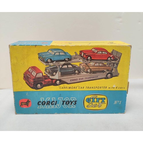 16 - Corgi Major Toys Gift Set No.1 Carrimore Car Transporter with four Boxed Cars, consists of: Car Tran... 