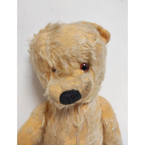 53 - Two antique mohair stuffed toys to include an articulated clockwork teddy & a toy horse by Deans... 