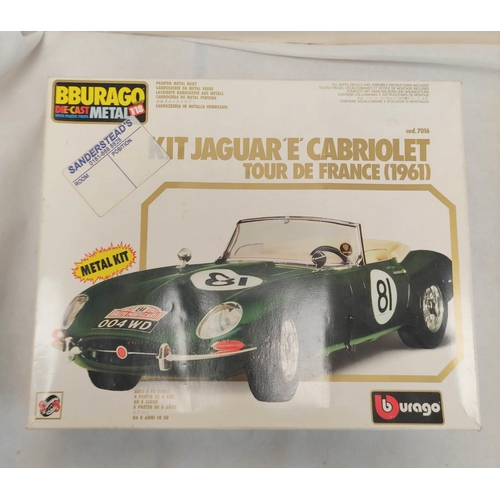 78 - Bburago Kit Jaguar 'E' Cabriolet Tour de France 1961 model no 7016 die cast model complete with box ... 