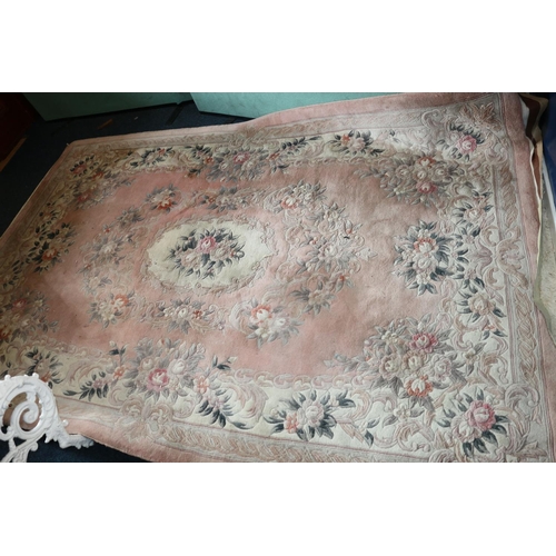 852 - Large Chinese washed wool carpet, 275 x 180cm.