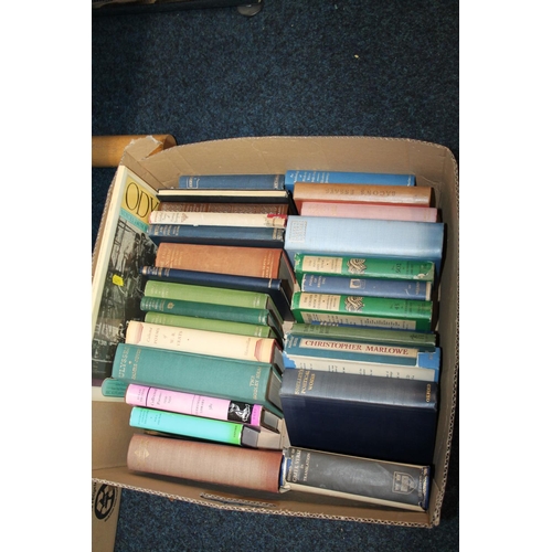 188 - Box containing books to include Shelley's Poetical Works, Bacon's Essays, and others.