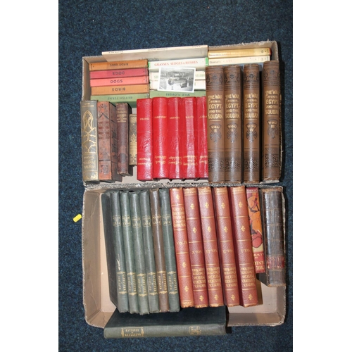 199b - Two boxes containing books to include Gazetteer of Scotland, Virtue's Household Physician, A Twentie... 