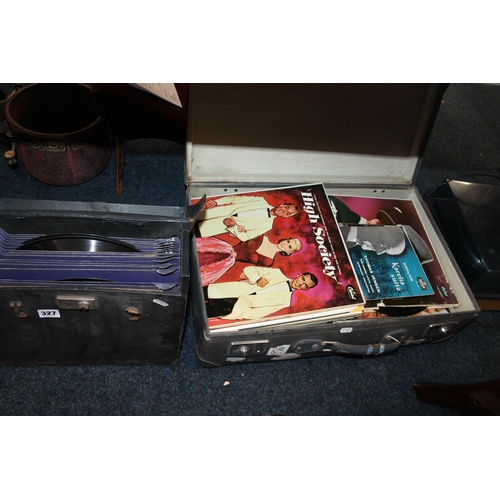 327 - Two cases containing records.