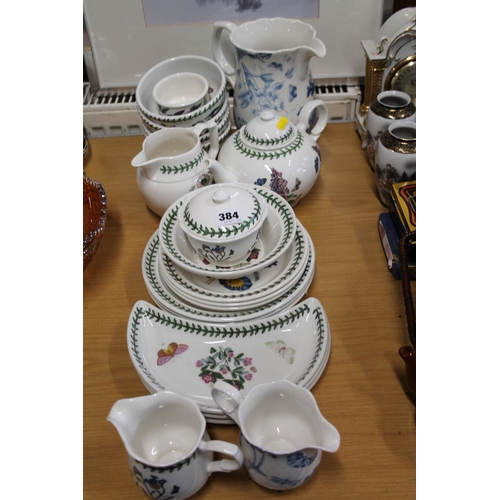 384 - Portmeirion Botanic Garden and Botanic Blue tea ware.