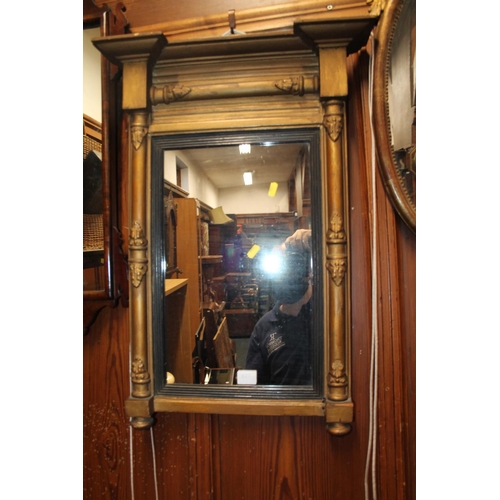 827 - Gilt framed antique pier mirror, 65 x 42cm.