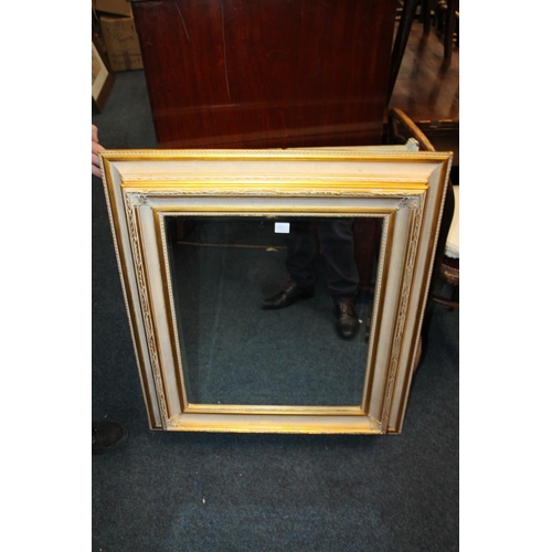 835 - Large gilt framed bevel-edged over-mantle mirror, 88 x 77cm.