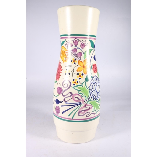 143 - Large Poole Pottery vase, signed with artists initials to base B N, 41cm tall.