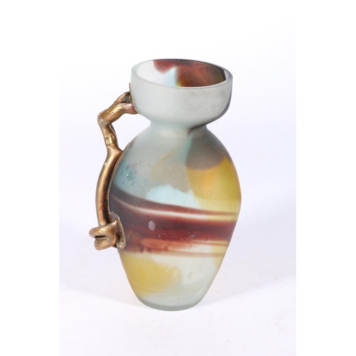 19 - Romanian Art Nouveau style Art Glass vase by Dan Bancila, 16cm.