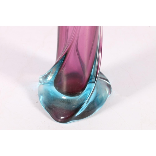 3 - Twisted flaring Art Glass vase, in the manner of Flavio Poli for Murano, 35cm.