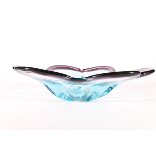 30 - Art Glass shallow dish with wavy rim, 30cm diameter.