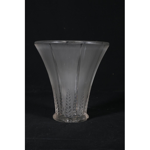 43 - 1960 Lalique 'EPIS' wheat pattern flared vase, 17cm. (a/f)