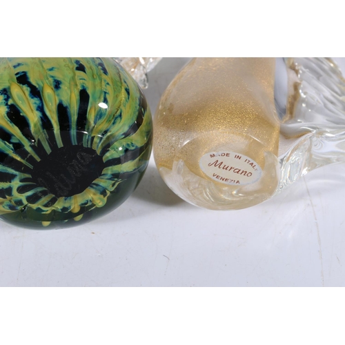 59 - Mdina Glass seahorse paperweight and a Murano horse paperweight.  (2)