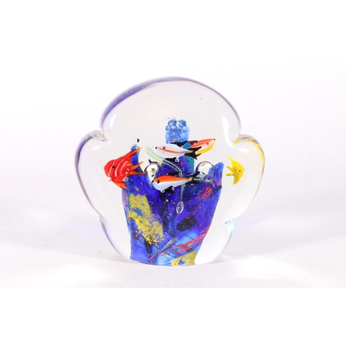 63 - Murano style glass aquarium paperweight, 13cm.