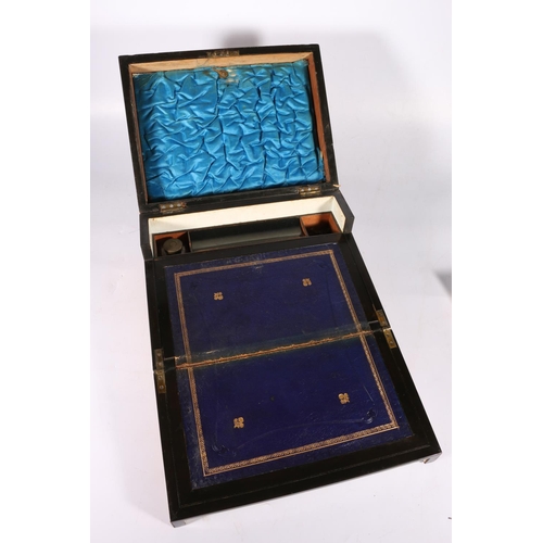 73 - 19th century walnut writing slope converted to a jewellery box, 30cm wide.