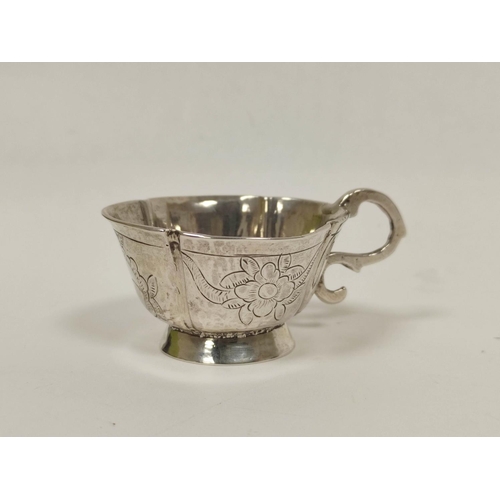 11 - Russian silver vodka cup of lobed oval shape with typical decoration, 1783, probably Moscow, no town... 