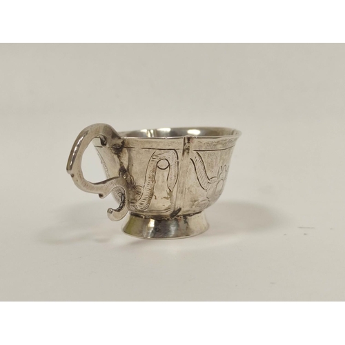 11 - Russian silver vodka cup of lobed oval shape with typical decoration, 1783, probably Moscow, no town... 