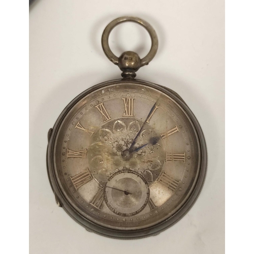 6 - Silver lever watch by Dixon, Maryport, with gold chapters, 1885 and a Swiss rolled gold watch for Na... 