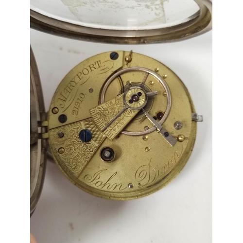 6 - Silver lever watch by Dixon, Maryport, with gold chapters, 1885 and a Swiss rolled gold watch for Na... 