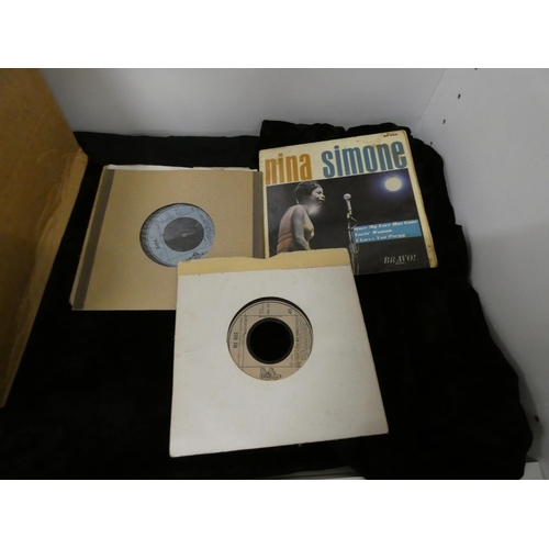 140 - Box of single records.