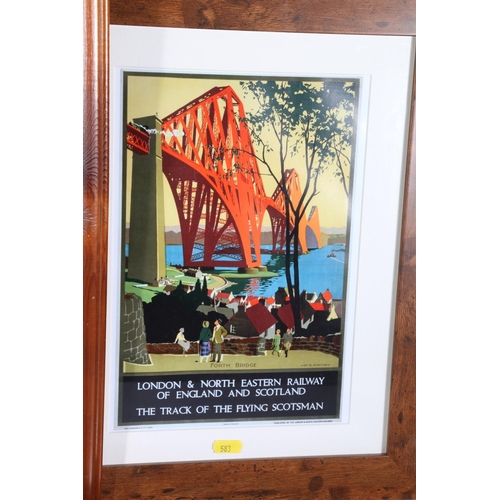 583 - Eight prints including East Coast Joys LNER, VW, Forth Rail Bridge etc., (8).