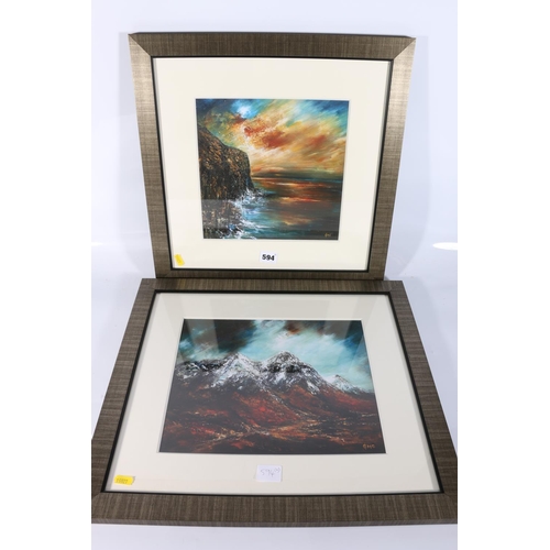 594 - GMC?, Scottish Highland scenes, two prints, the largest 24cm x 30cm, (2).