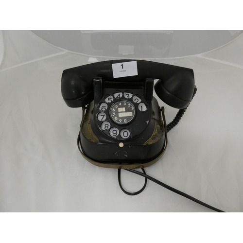 1 - Vintage bakelite telephone.