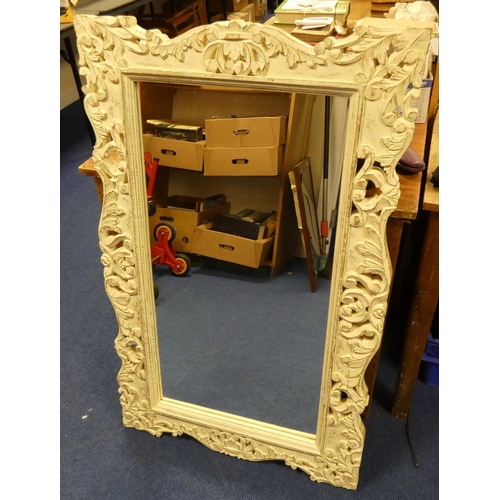 20 - Large carved wall mirror.