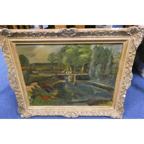 23 - Large oil on board landscape.